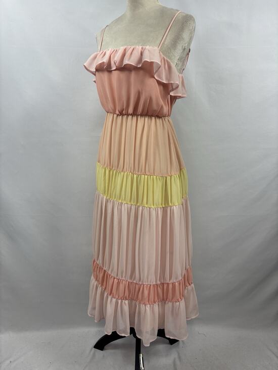 Lovers + Friends Dresses & Skirts - Lovers + Friends Revolve Acer Maxi Dress Pastel XS Tiered Color Block Lined